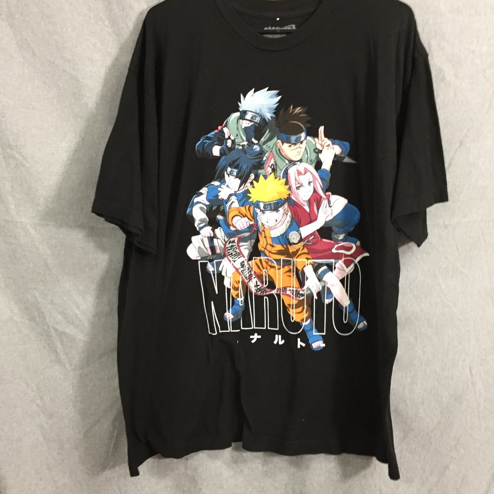 Naruto Shippuden Team 7 Graphic‎ T-Shirt Mens 2XL Black Viz Media Anime Tee